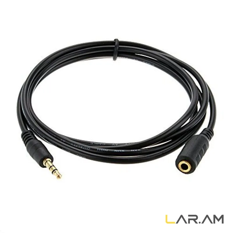 AUX 3.5mm երկարացման մալուխ (3 մետր / ոսկեպատ միացքներ)