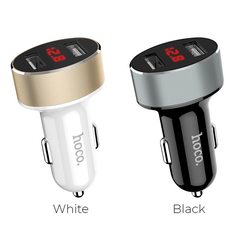 Ավտոմեքենայի Լիցքավորիչ Hoco Z26 High Praise (Dual USB / 2.1A / LED Էկրանով)