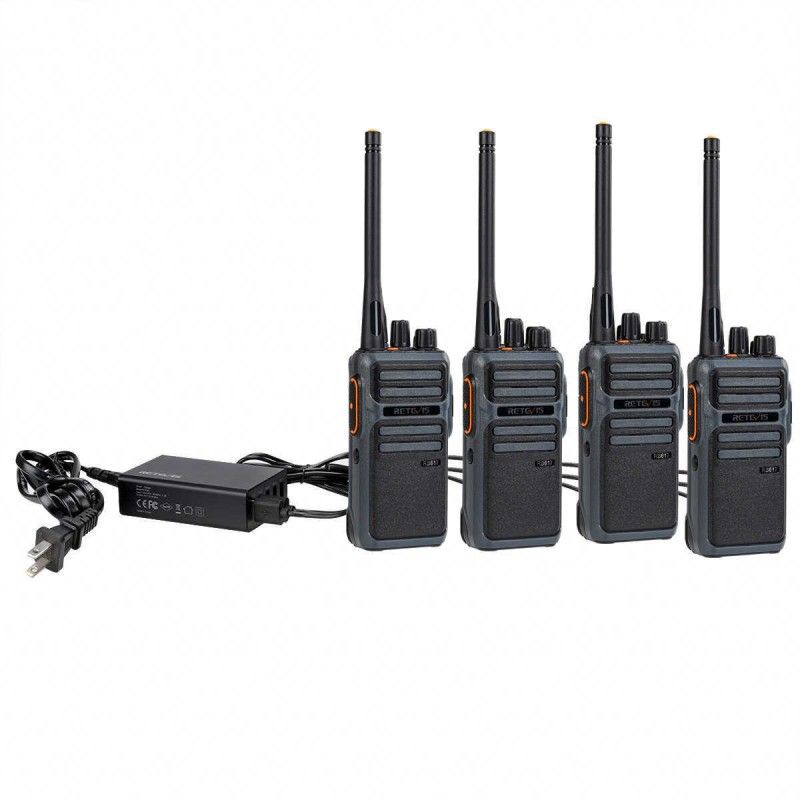 Օրիգինալ Ռացիաների Լրակազմ Retevis RB17 PMR446 (4 Հատ) + 5-Port USB Լիցքավորիչ | 4400mAh | USB-C | VOX