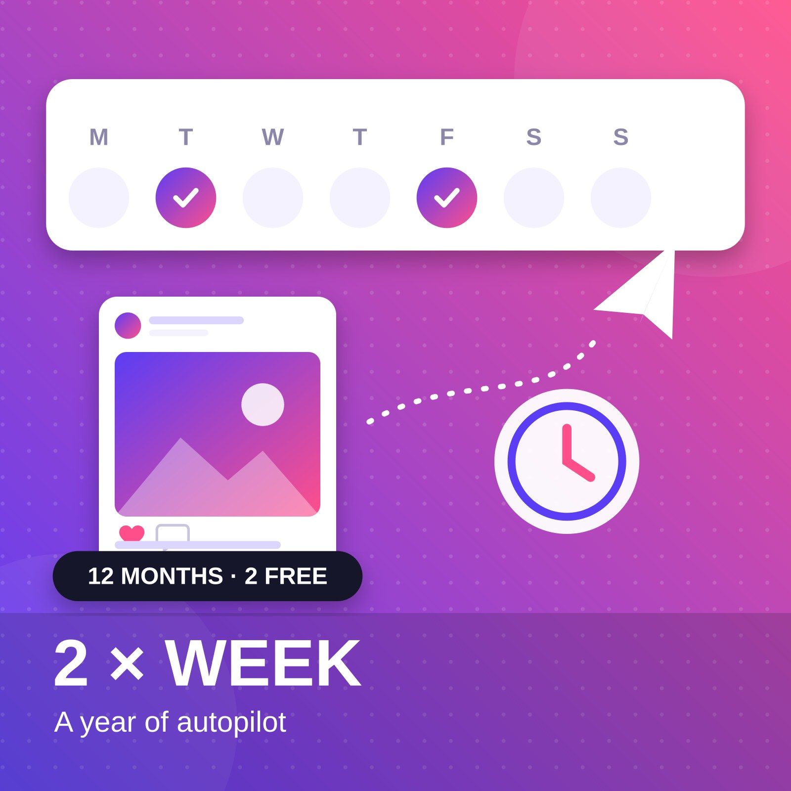 Автопилот Start: 2 поста в неделю: 12 месяцев (2 в подарок)