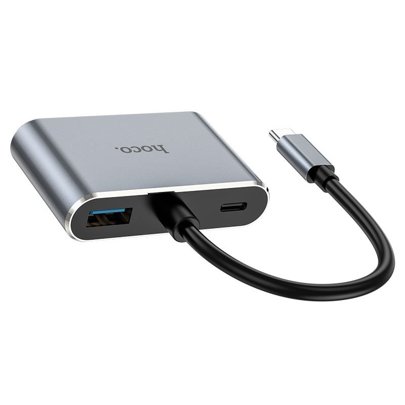 Ադապտեր Type-C-ից HDMI + VGA + USB 3.0 + Type-C PD Hoco HB30 (4-ը 1-ում)