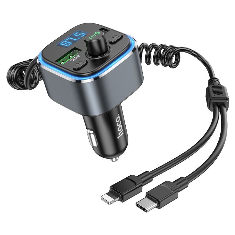 Ավտոմեքենայի FM Մոդուլյատոր Hoco E74 (Bluetooth 5.0, QC3.0 + Type-C / Hands-Free)