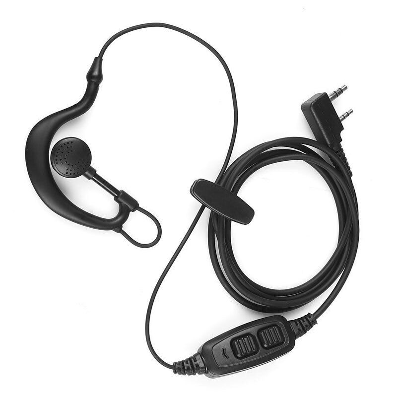 Ռադիոկայանի Ականջակալ Baofeng UV-82 Dual PTT (2 Սեղմակով / Kenwood 2-Pin)