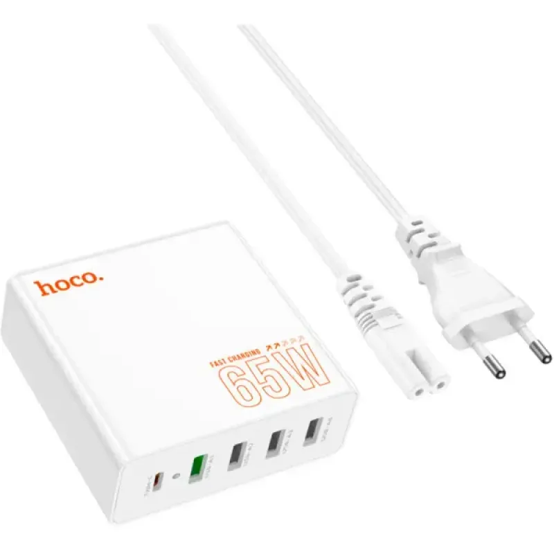 Լիցքավորիչ HOCO C114A Leader GaN 65W (2x Type-C PD + 1x USB QC 3.0)