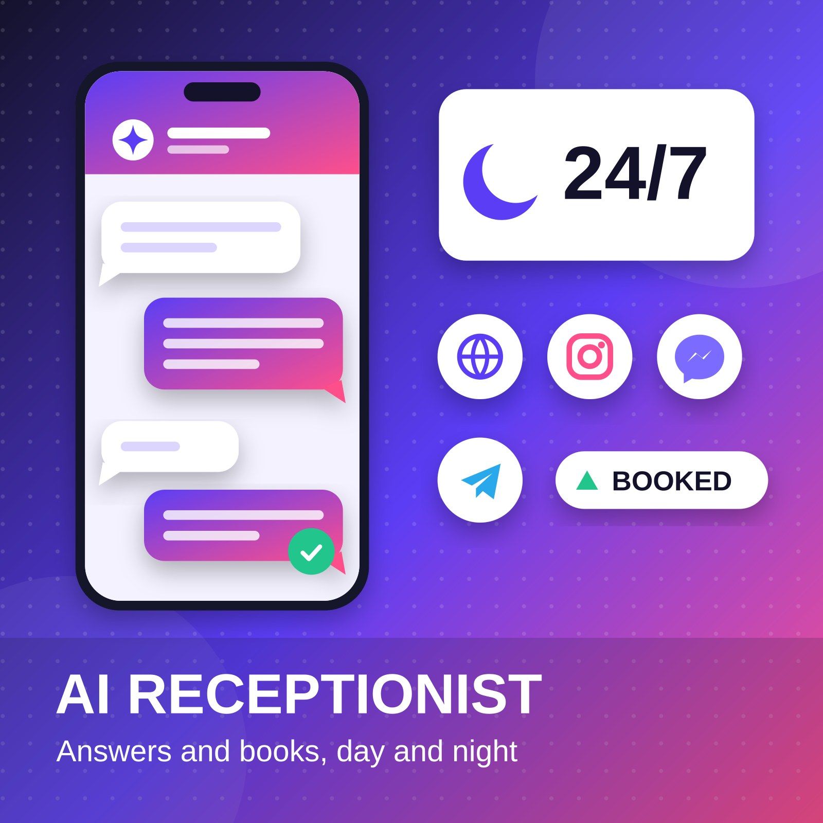 AI receptionist: answers your messages 24/7